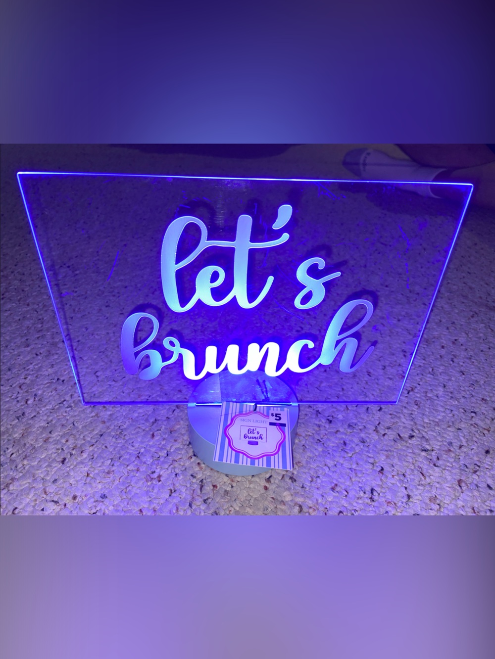 Let's Brunch Blue LED Acrylic Sign - Decorative Accent Light